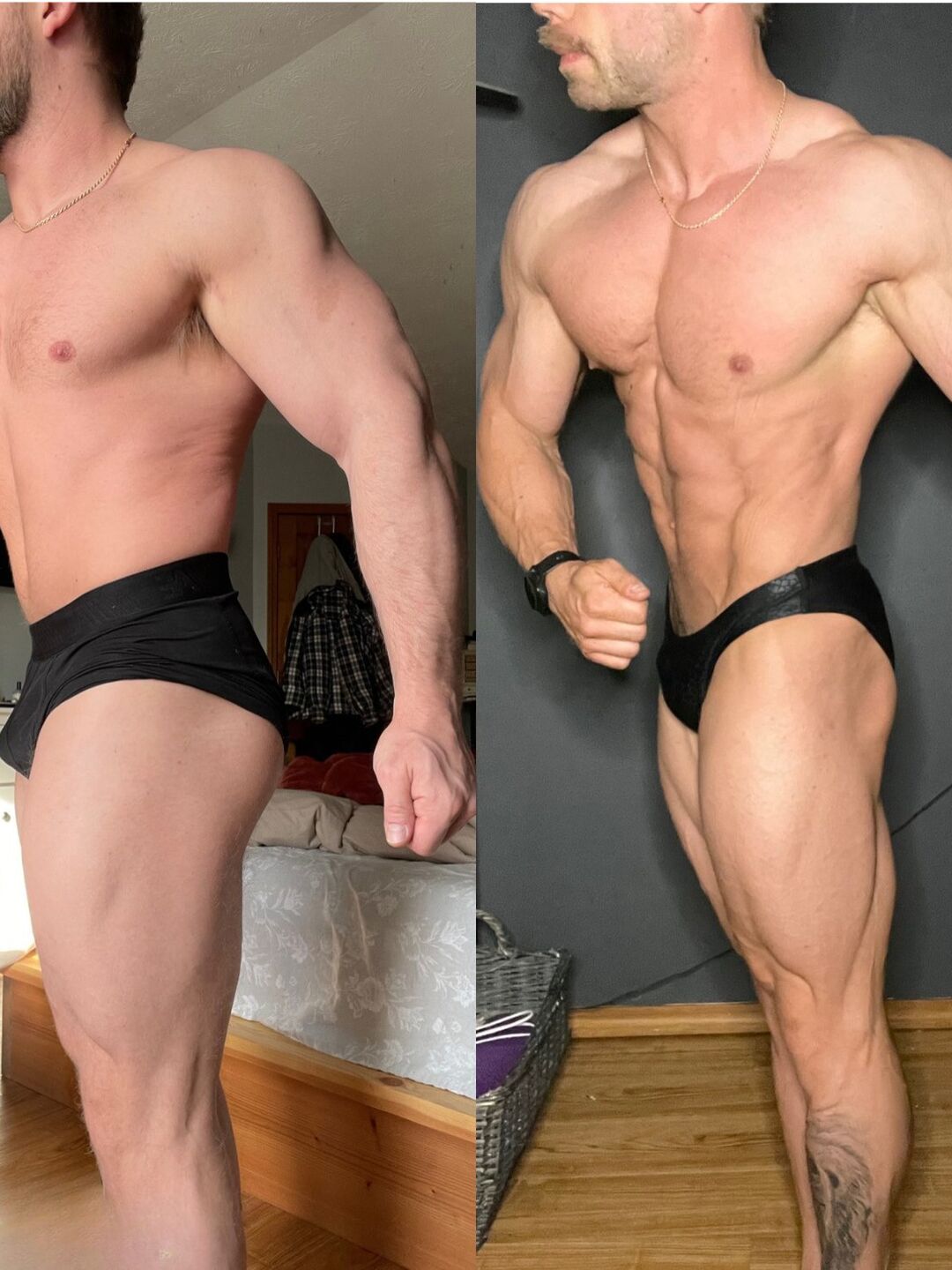 Stark Fitness before and after - side profile transformation