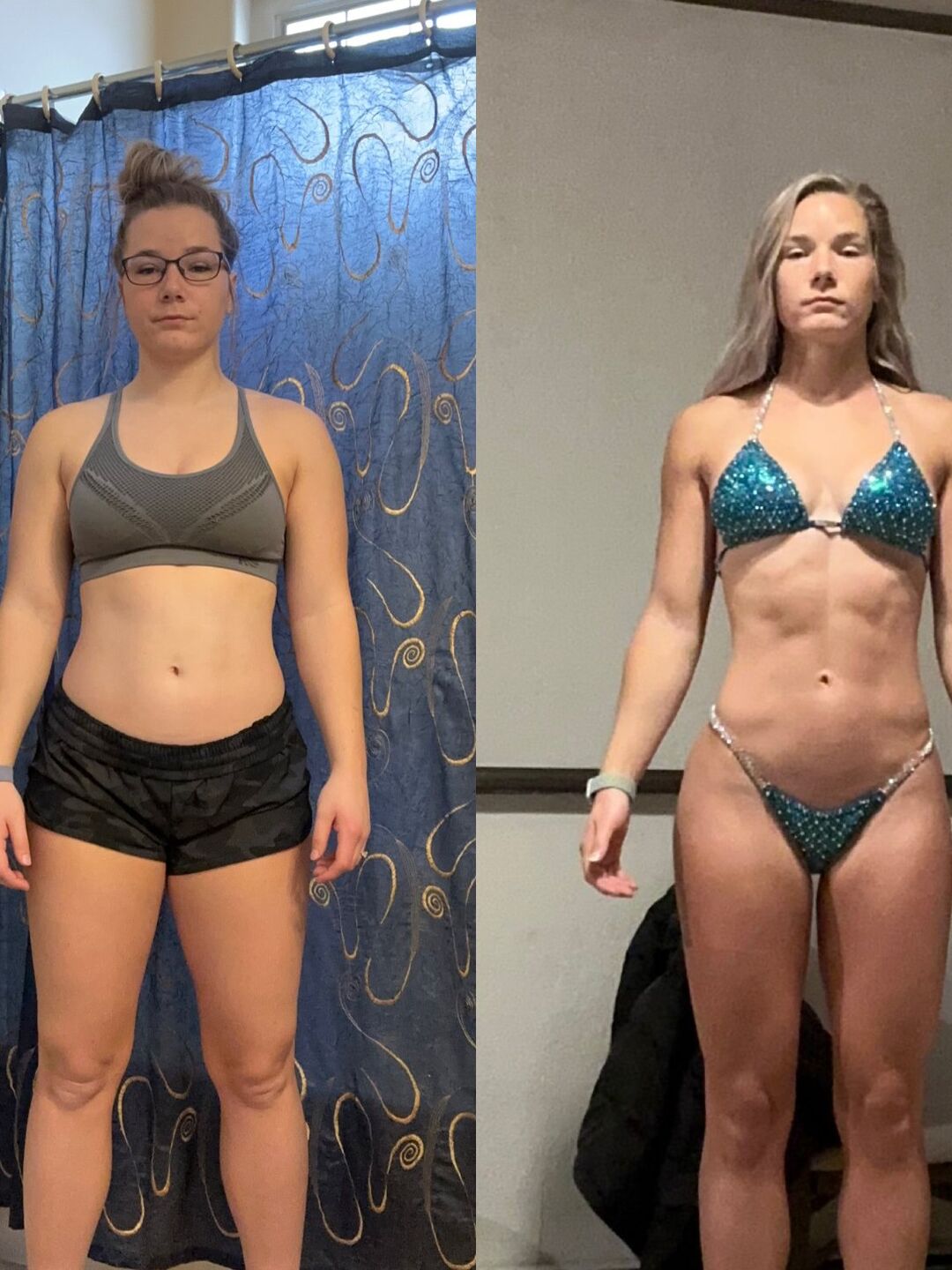 Stark Fitness before and after - bikini competition prep