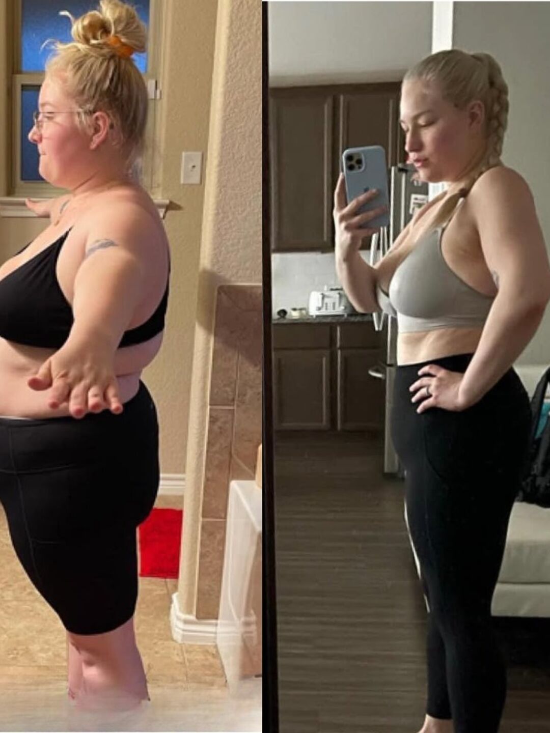 Stark Fitness before and after - side view weight loss